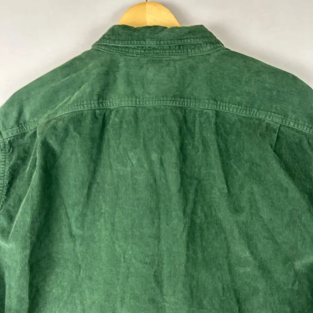 J. Crew Green Corduroy CPO Button Up Shirt Forest Green BJ464 Men's Size XXL
